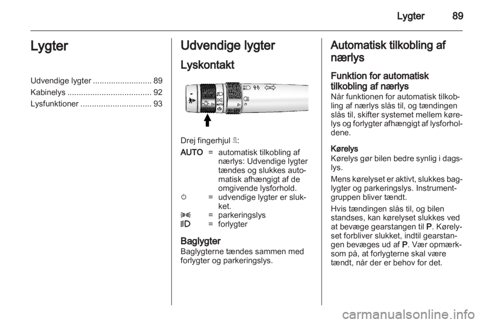 OPEL AMPERA 2012  Instruktionsbog (in Danish) 