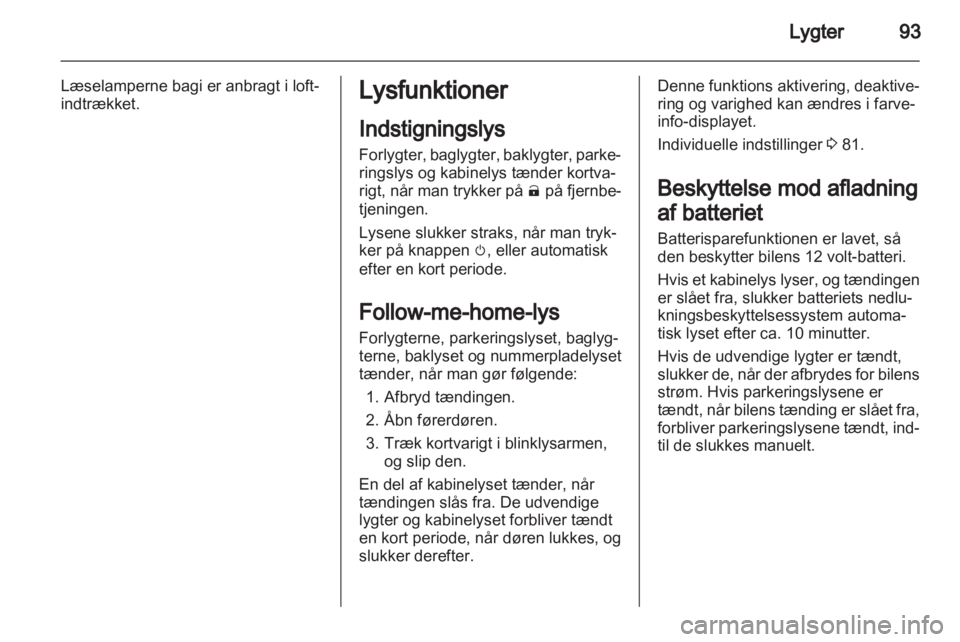 OPEL AMPERA 2012  Instruktionsbog (in Danish) 