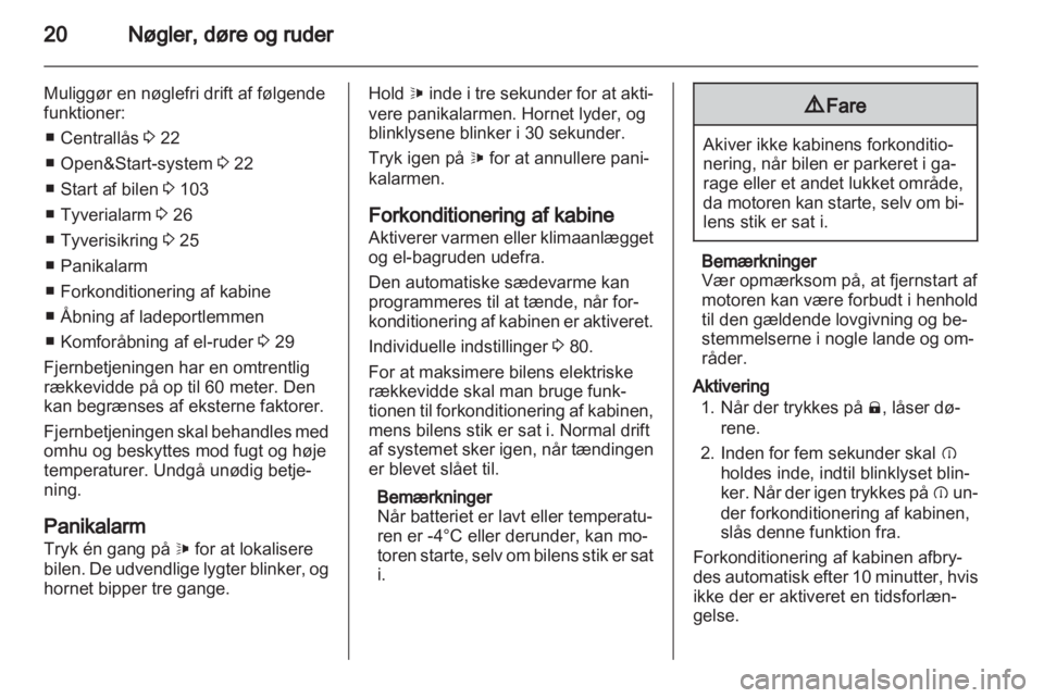 OPEL AMPERA 2012.5  Instruktionsbog (in Danish) 