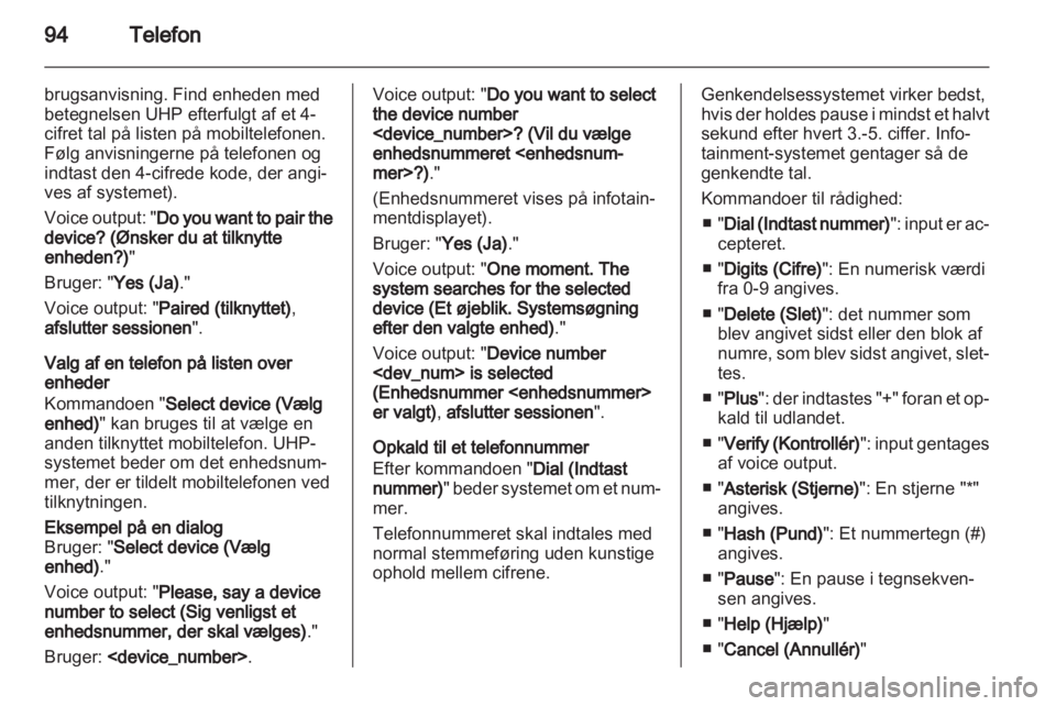 OPEL AMPERA 2013  Instruktionsbog til Infotainment (in Danish) 