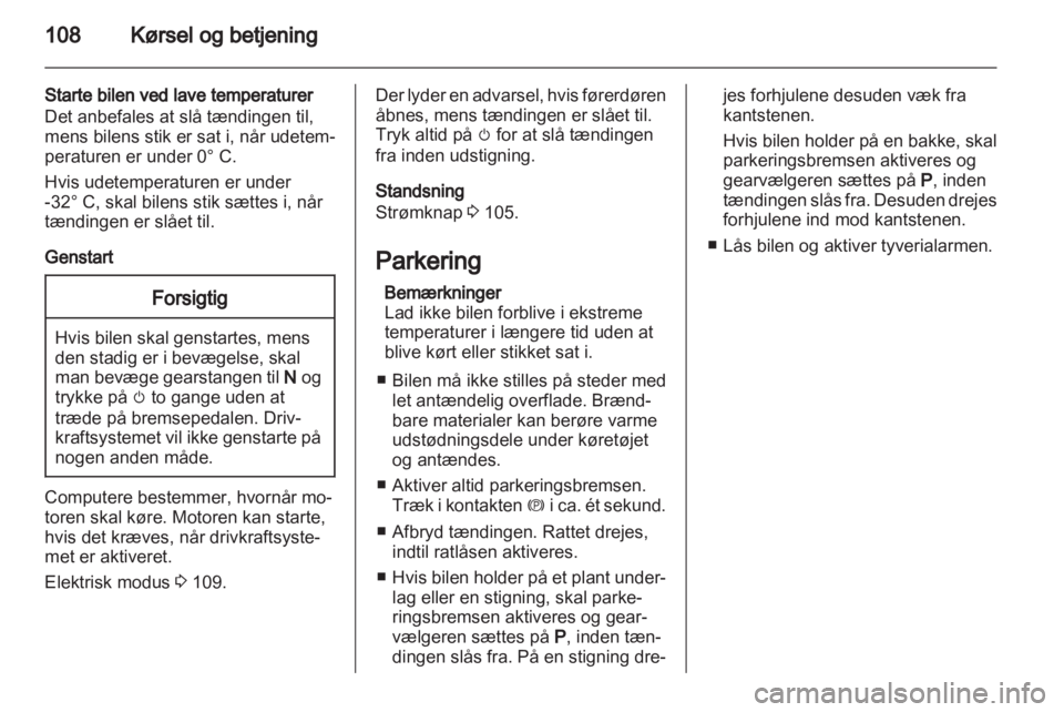 OPEL AMPERA 2013  Instruktionsbog (in Danish) 