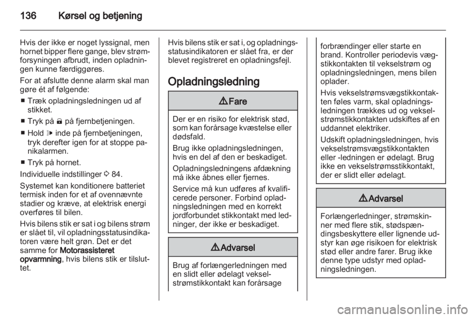 OPEL AMPERA 2013  Instruktionsbog (in Danish) 