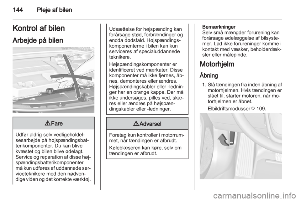 OPEL AMPERA 2013  Instruktionsbog (in Danish) 