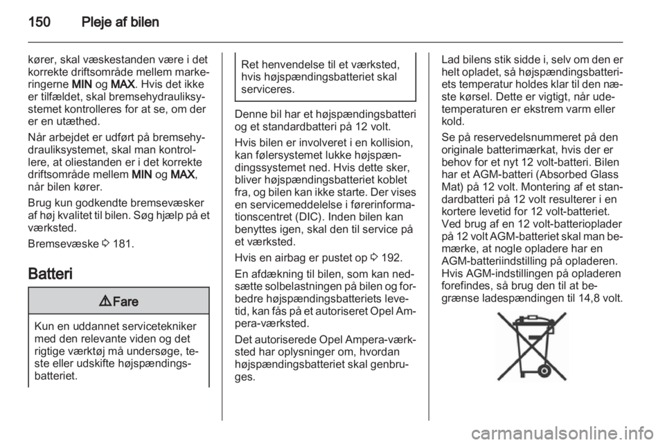 OPEL AMPERA 2013  Instruktionsbog (in Danish) 