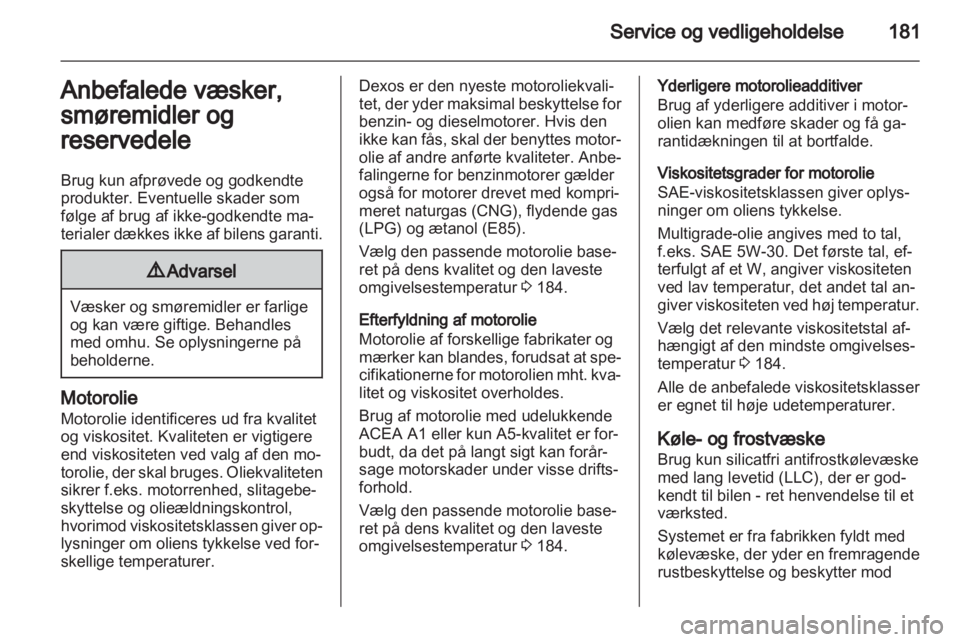 OPEL AMPERA 2013  Instruktionsbog (in Danish) 