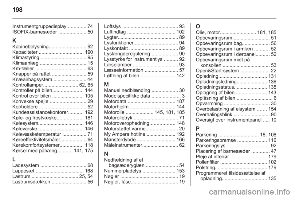 OPEL AMPERA 2013  Instruktionsbog (in Danish) 