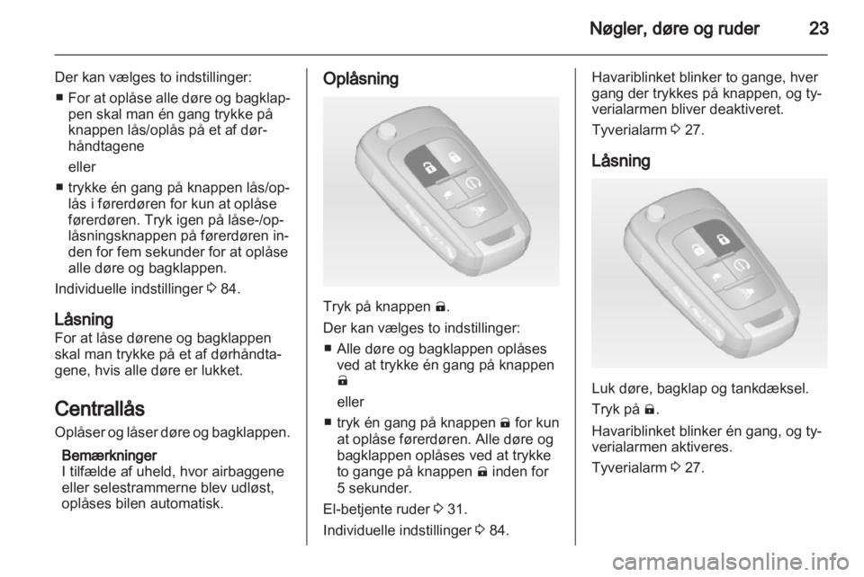 OPEL AMPERA 2013  Instruktionsbog (in Danish) 