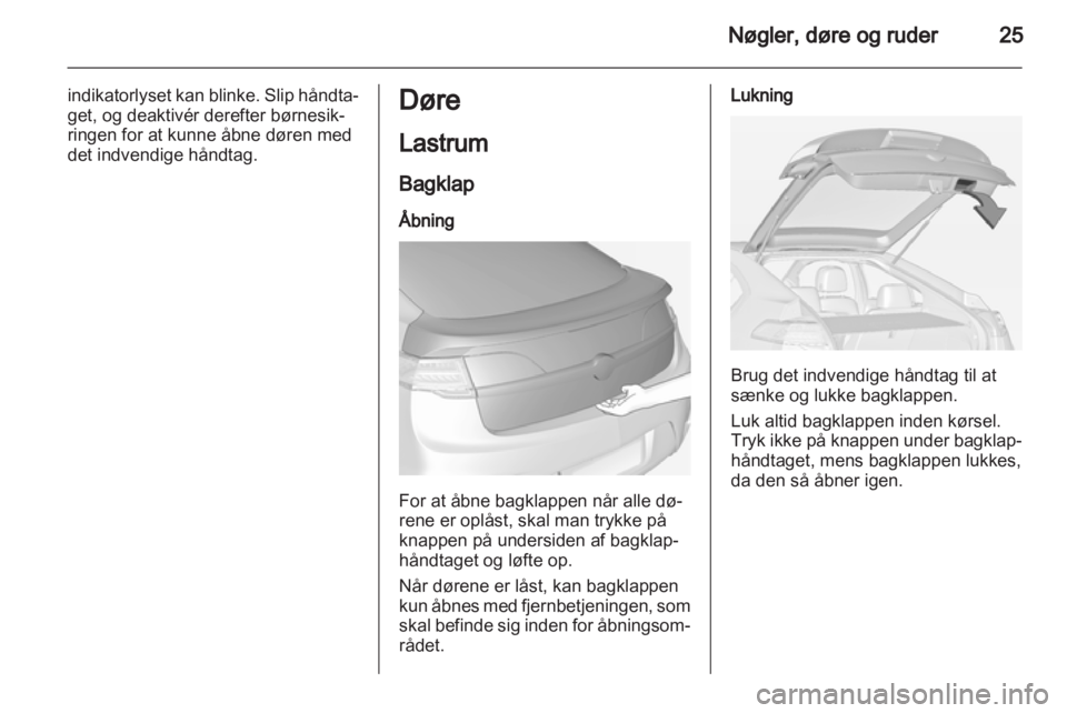 OPEL AMPERA 2013  Instruktionsbog (in Danish) 