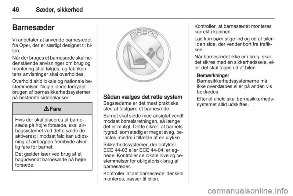 OPEL AMPERA 2013  Instruktionsbog (in Danish) 