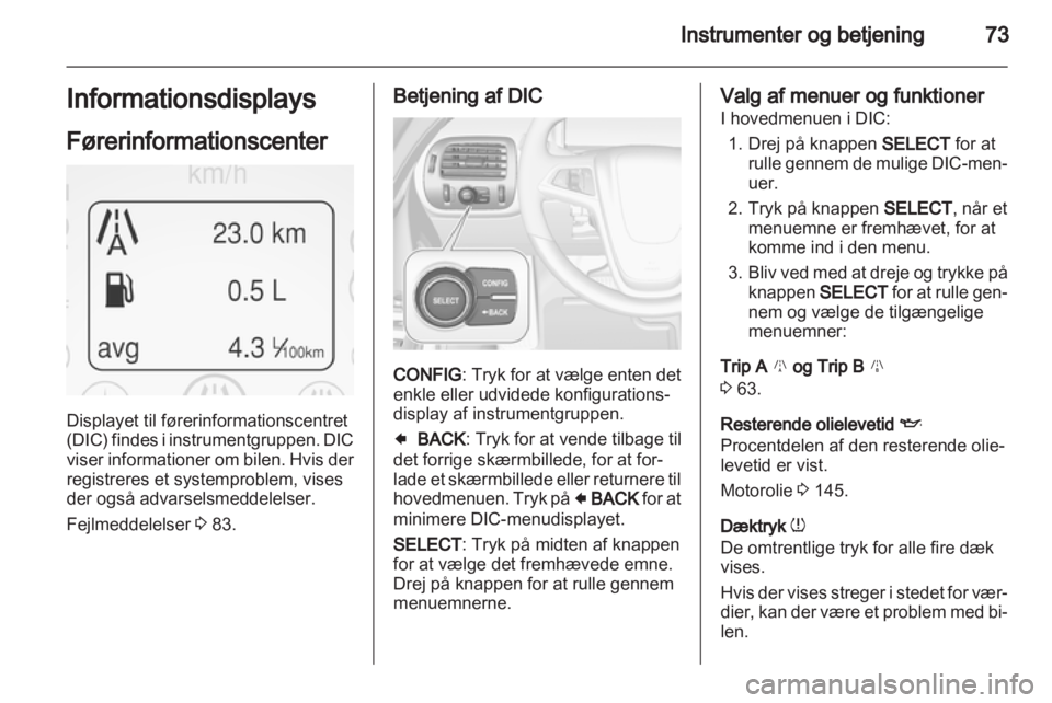 OPEL AMPERA 2013  Instruktionsbog (in Danish) 