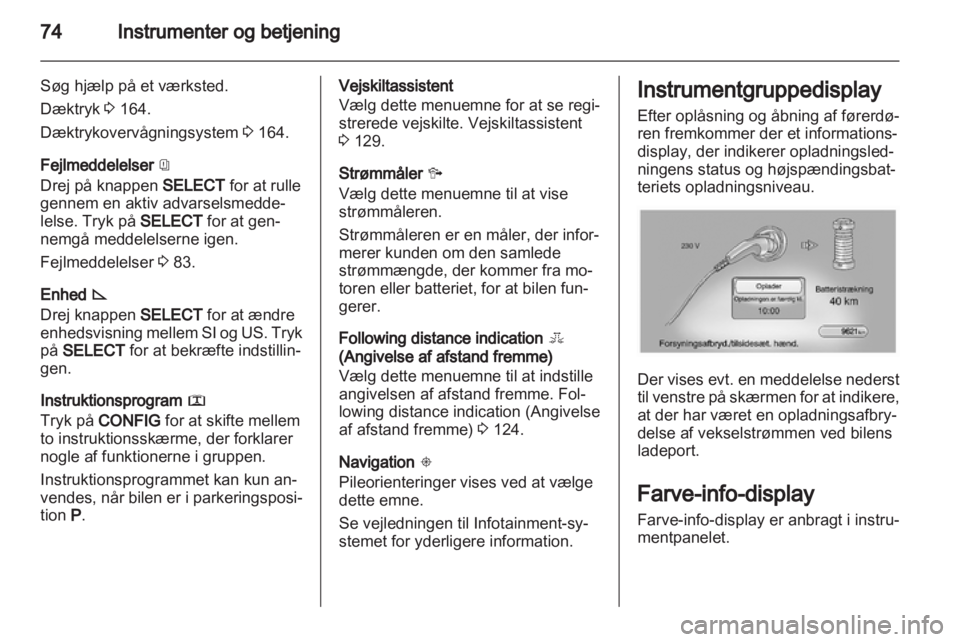 OPEL AMPERA 2013  Instruktionsbog (in Danish) 