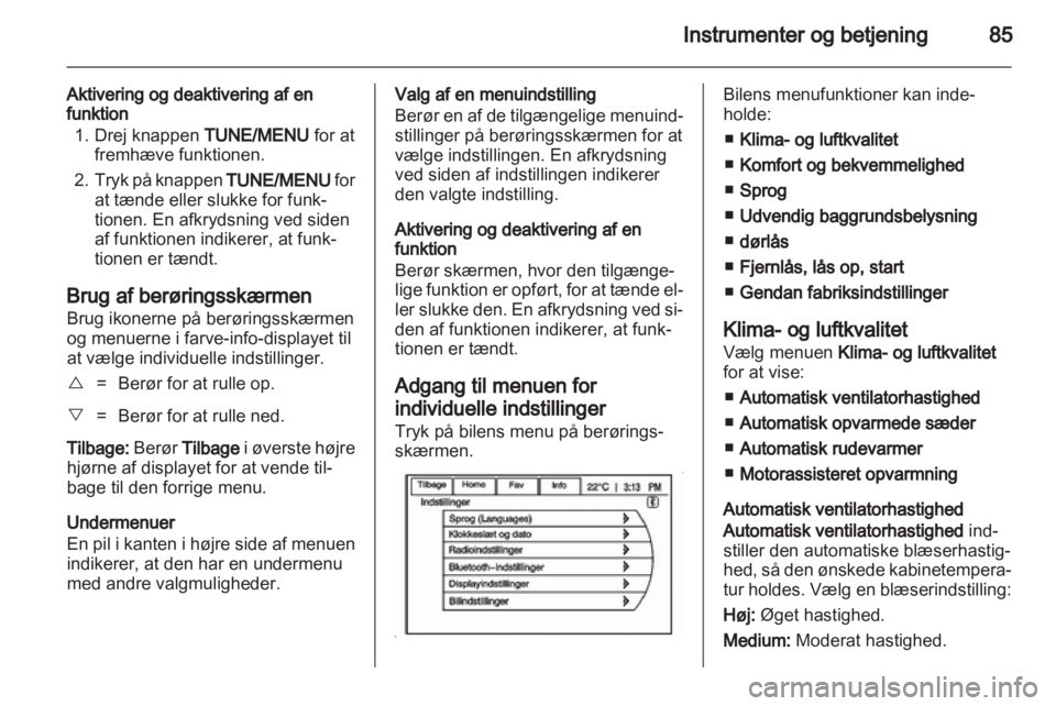 OPEL AMPERA 2013  Instruktionsbog (in Danish) 