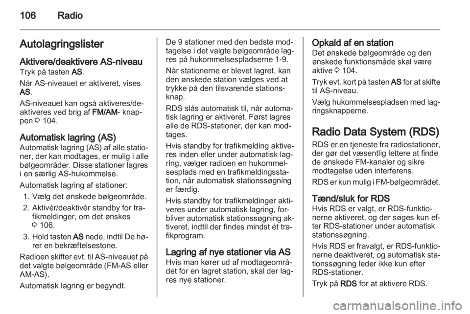 OPEL ANTARA 2012  Instruktionsbog til Infotainment (in Danish) 