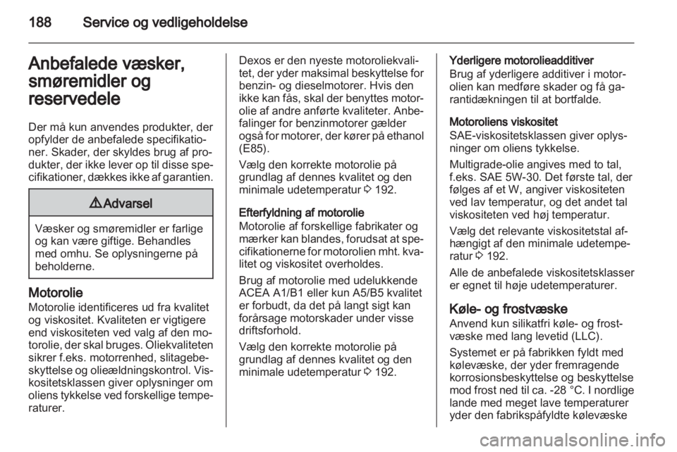 OPEL ANTARA 2012.5  Instruktionsbog (in Danish) 