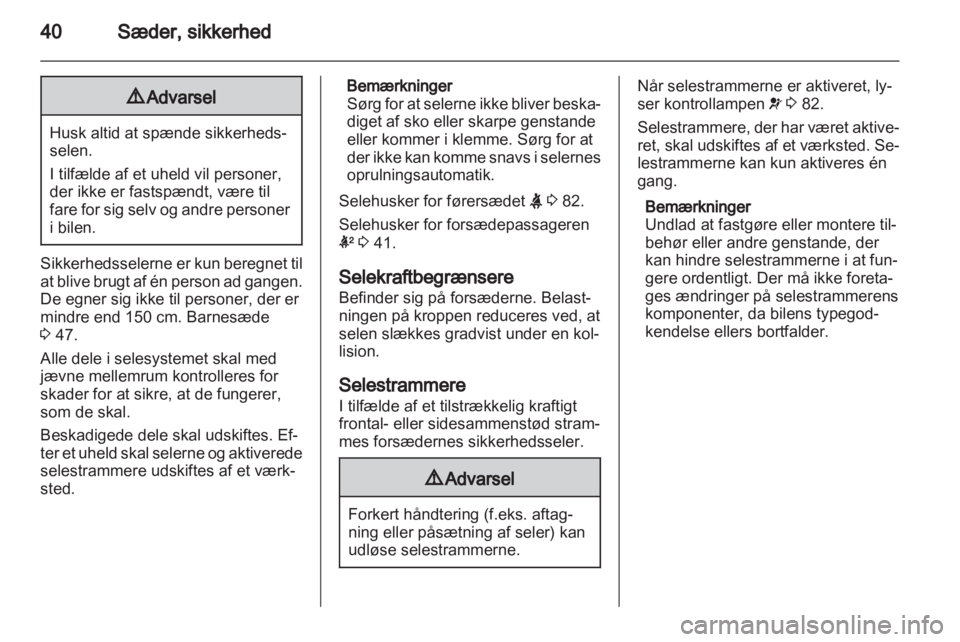 OPEL ANTARA 2012.5  Instruktionsbog (in Danish) 