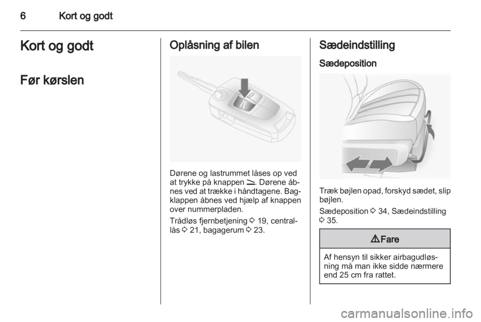 OPEL ANTARA 2012.5  Instruktionsbog (in Danish) 