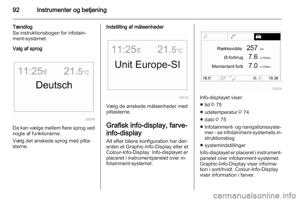 OPEL ANTARA 2012.5  Instruktionsbog (in Danish) 