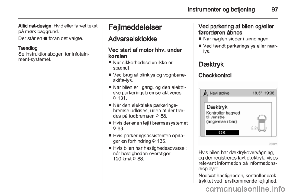 OPEL ANTARA 2012.5  Instruktionsbog (in Danish) 