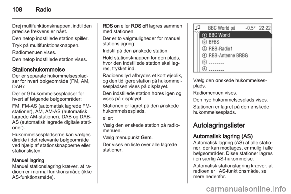OPEL ANTARA 2013  Instruktionsbog til Infotainment (in Danish) 