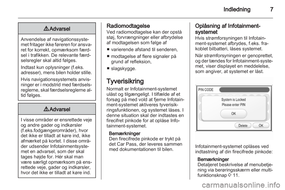 OPEL ANTARA 2013  Instruktionsbog til Infotainment (in Danish) 