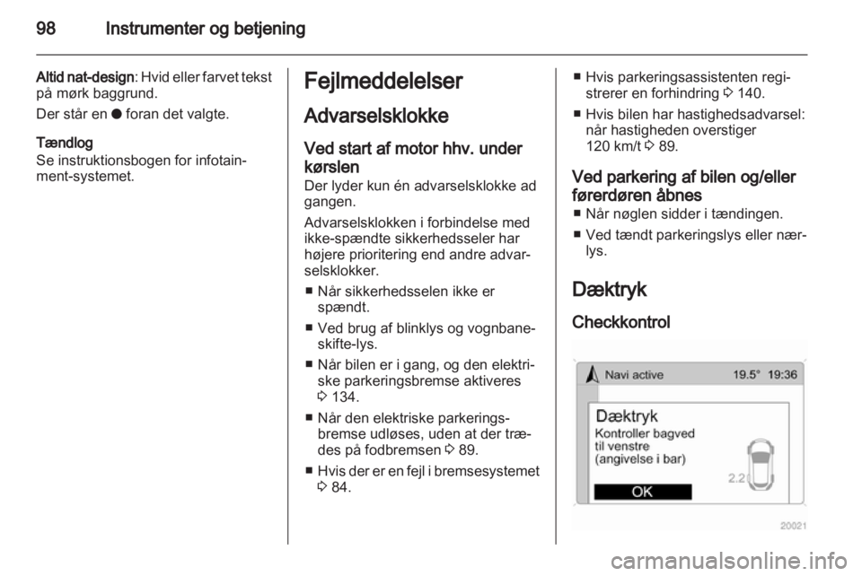 OPEL ANTARA 2013.5  Instruktionsbog (in Danish) 