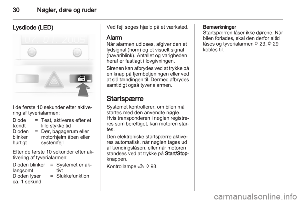 OPEL ASTRA H 2011  Instruktionsbog (in Danish) 