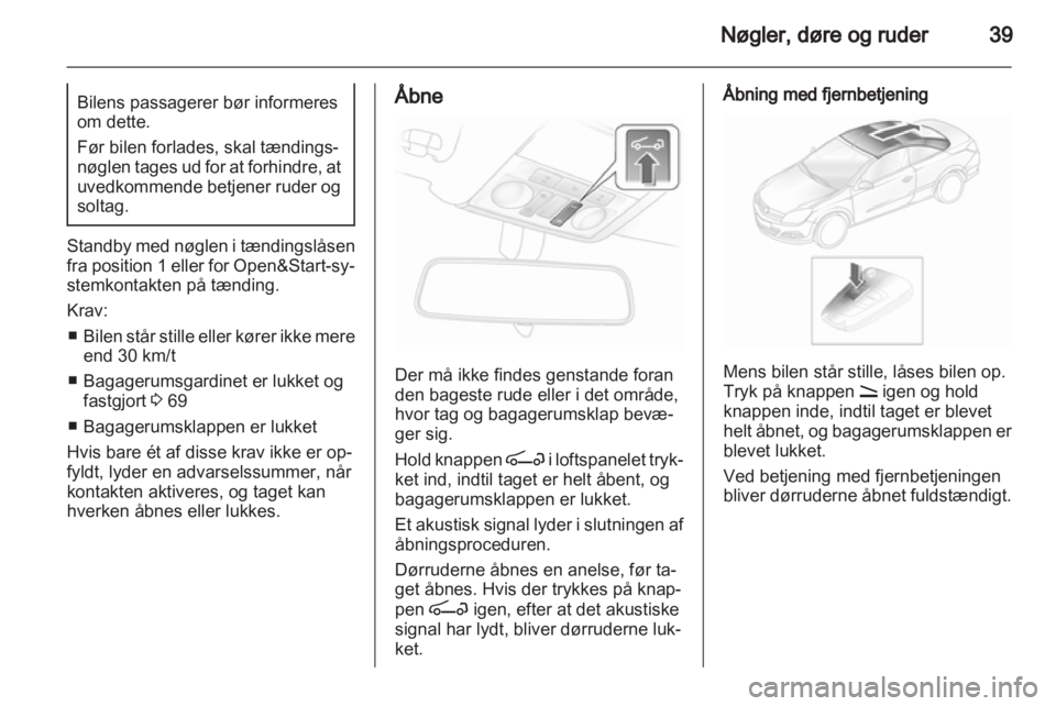 OPEL ASTRA H 2011  Instruktionsbog (in Danish) 