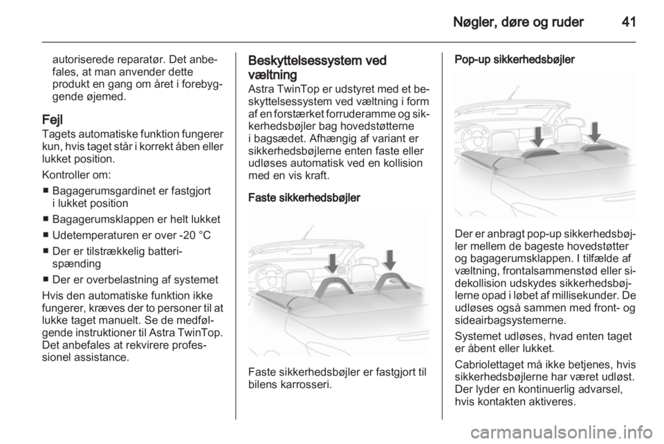 OPEL ASTRA H 2011  Instruktionsbog (in Danish) 