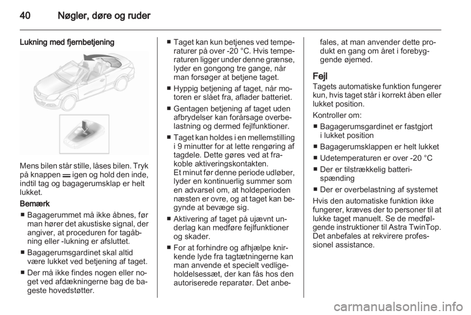 OPEL ASTRA H 2011.5  Instruktionsbog (in Danish) 