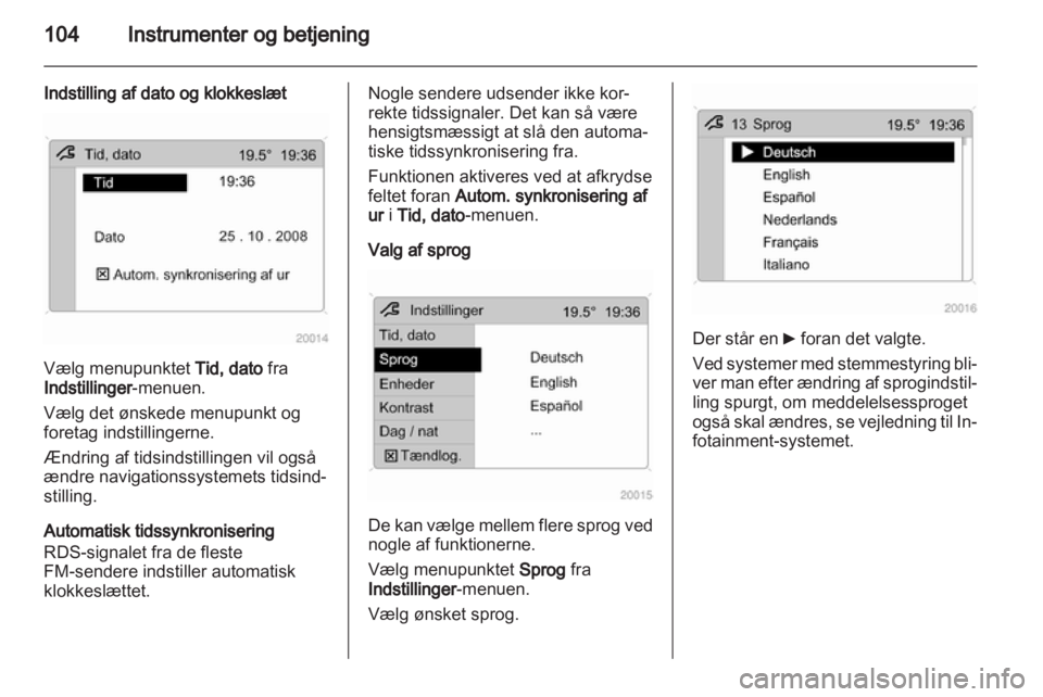 OPEL ASTRA H 2012  Instruktionsbog (in Danish) 