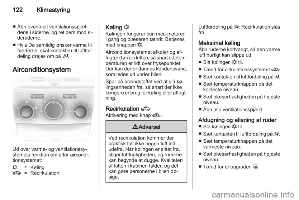 OPEL ASTRA H 2012  Instruktionsbog (in Danish) 