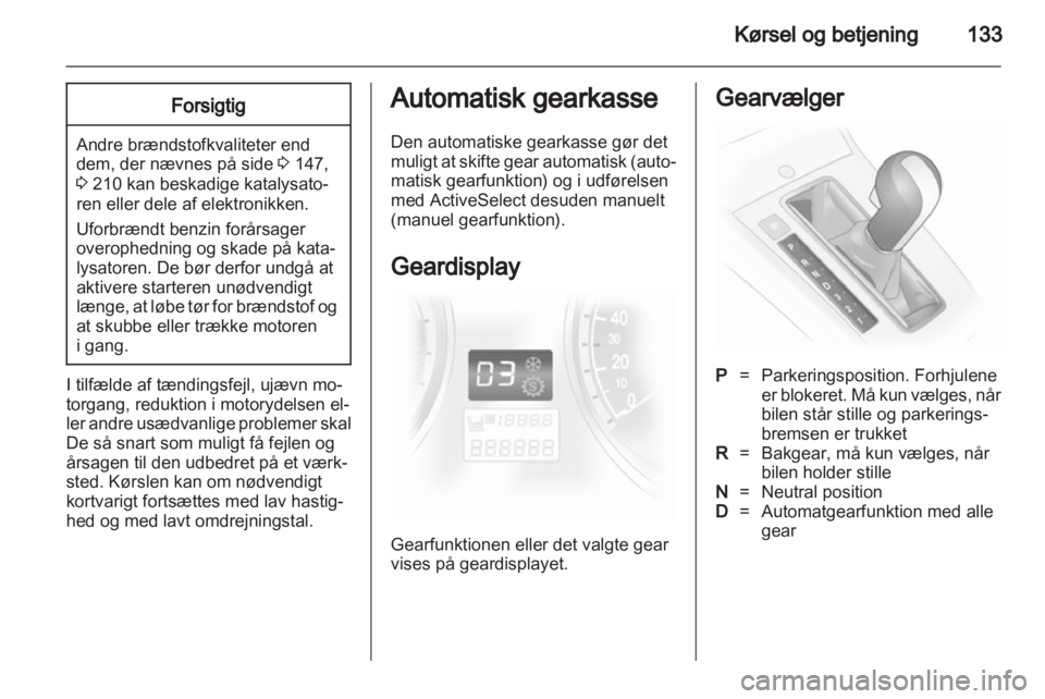 OPEL ASTRA H 2012  Instruktionsbog (in Danish) 