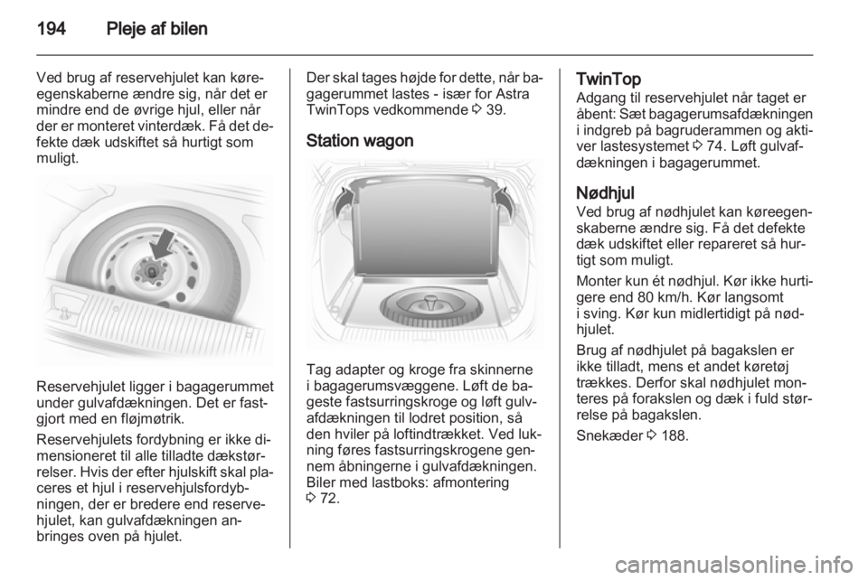 OPEL ASTRA H 2012  Instruktionsbog (in Danish) 