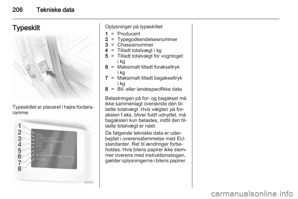 OPEL ASTRA H 2012  Instruktionsbog (in Danish) 