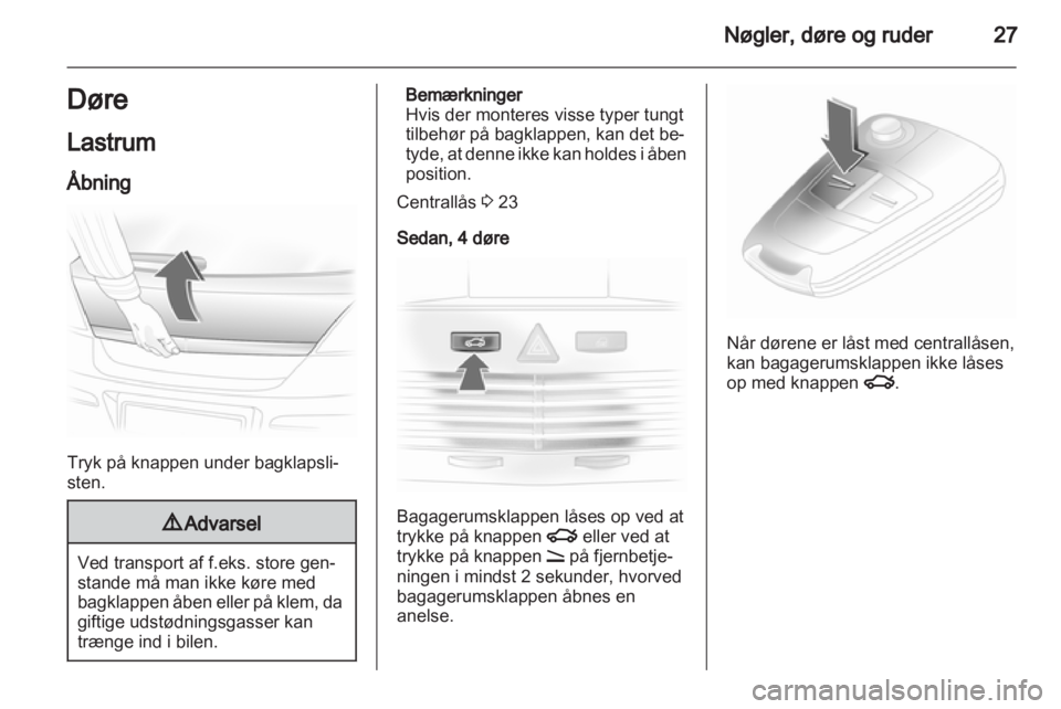 OPEL ASTRA H 2012  Instruktionsbog (in Danish) 