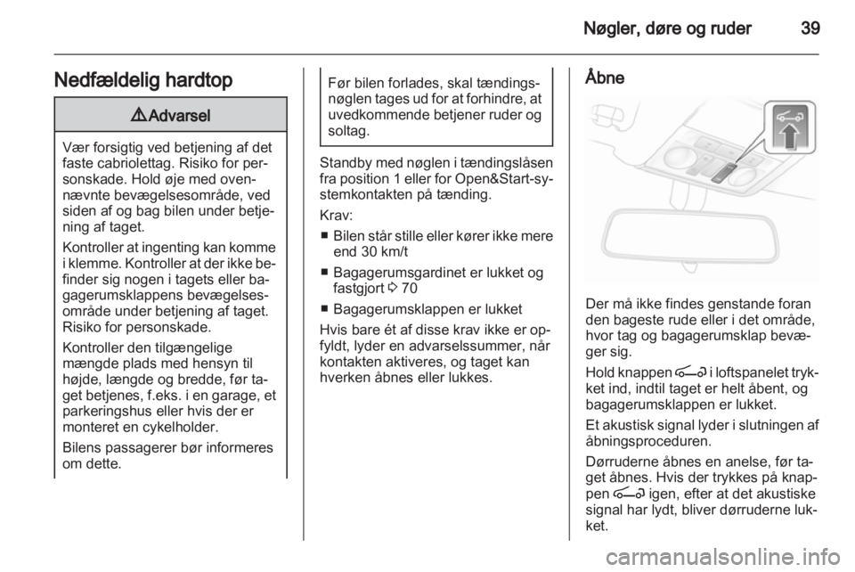 OPEL ASTRA H 2012  Instruktionsbog (in Danish) 