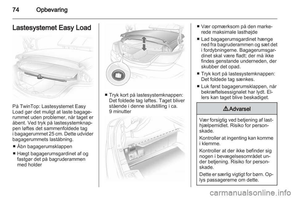 OPEL ASTRA H 2012  Instruktionsbog (in Danish) 
