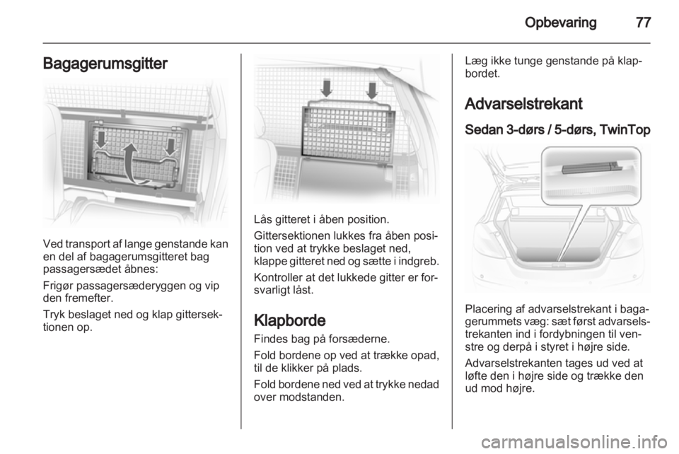 OPEL ASTRA H 2012  Instruktionsbog (in Danish) 