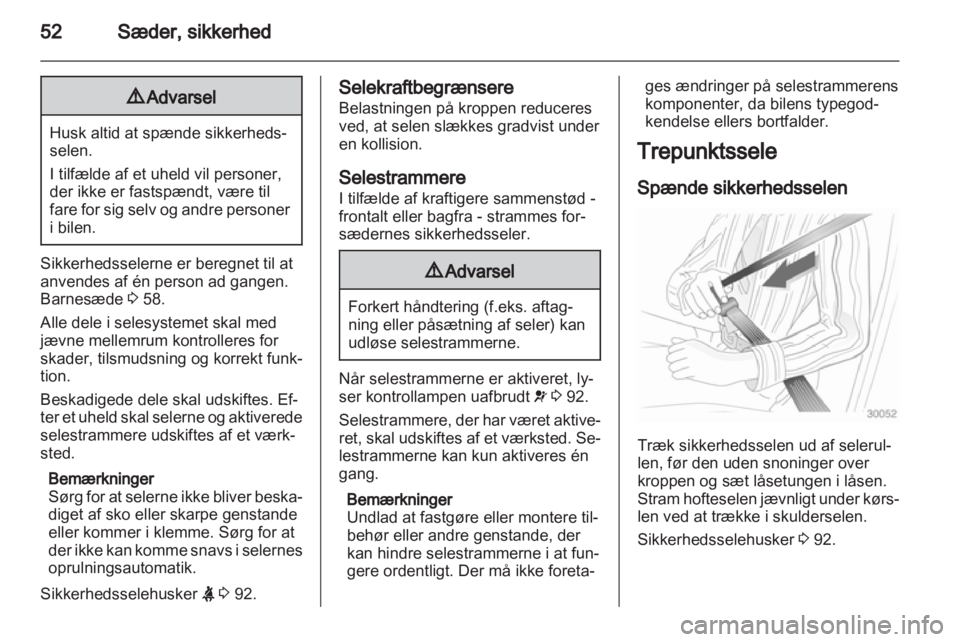 OPEL ASTRA H 2013  Instruktionsbog (in Danish) 