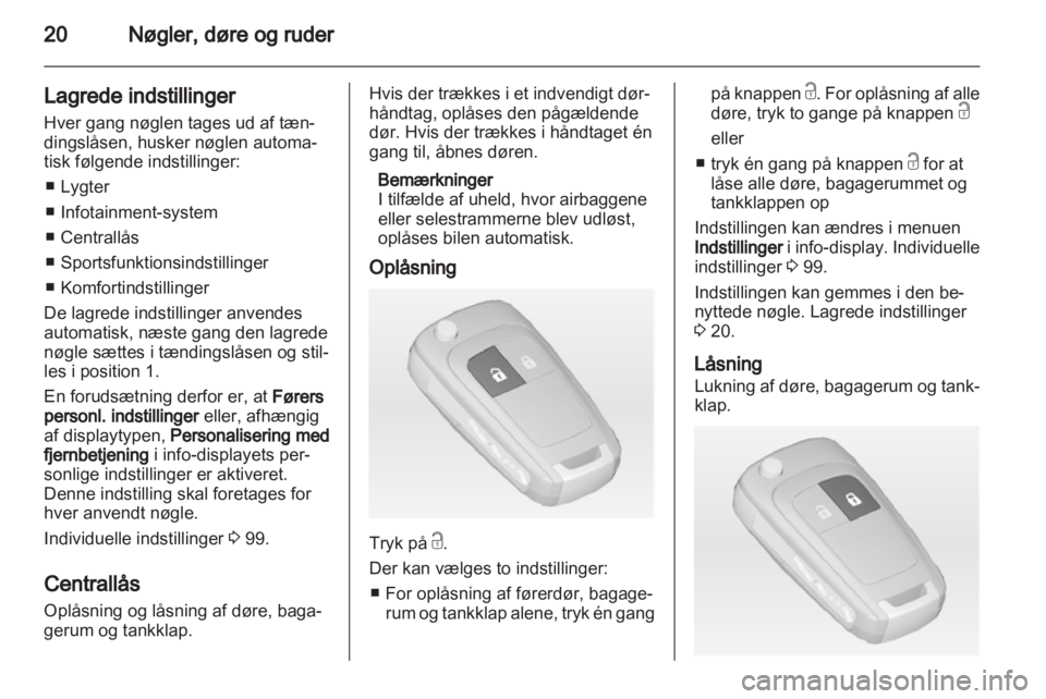 OPEL ASTRA J 2010.5  Instruktionsbog (in Danish) 