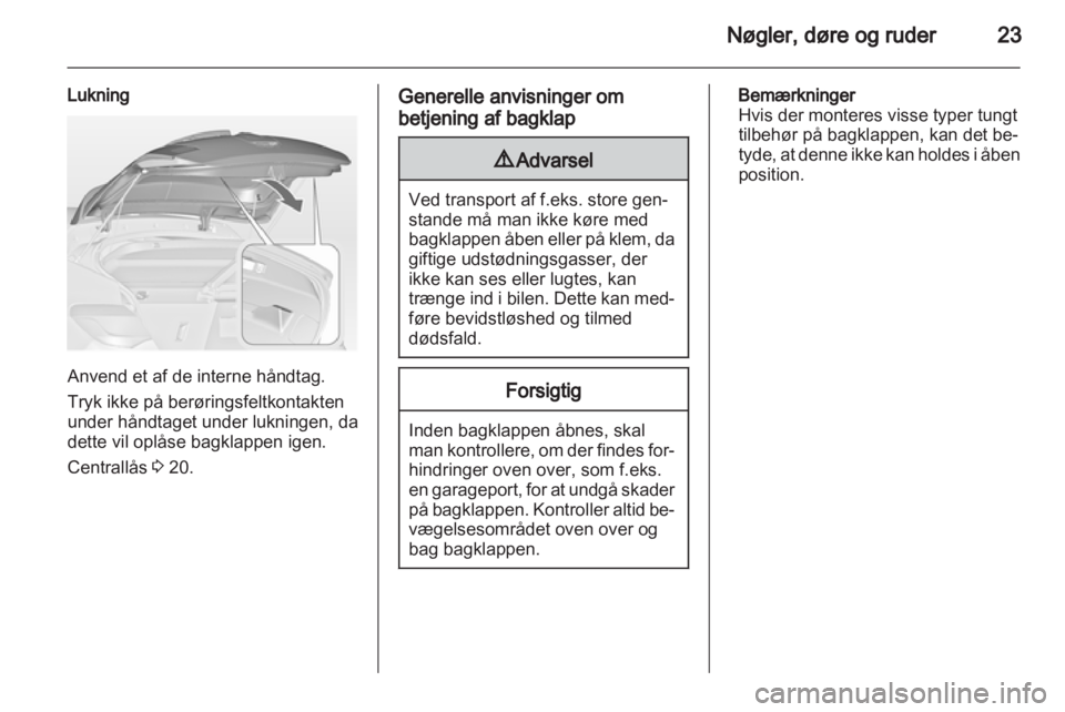 OPEL ASTRA J 2010.5  Instruktionsbog (in Danish) 
