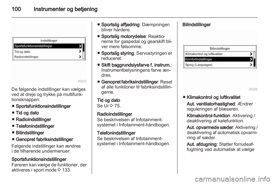 OPEL ASTRA J 2010.5  Instruktionsbog (in Danish) 