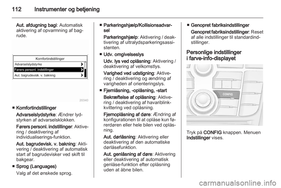 OPEL ASTRA J 2011  Instruktionsbog (in Danish) 