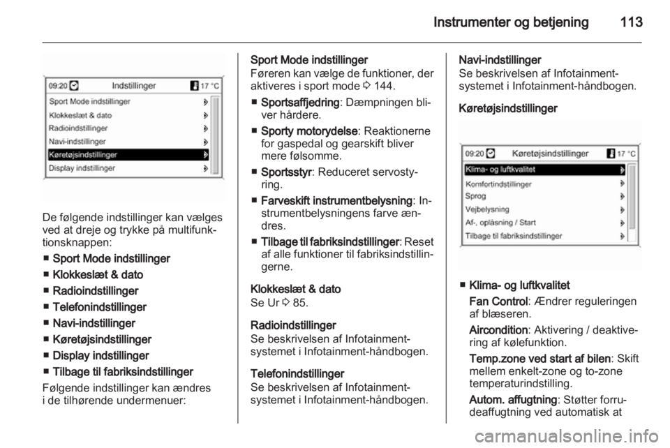 OPEL ASTRA J 2011  Instruktionsbog (in Danish) 