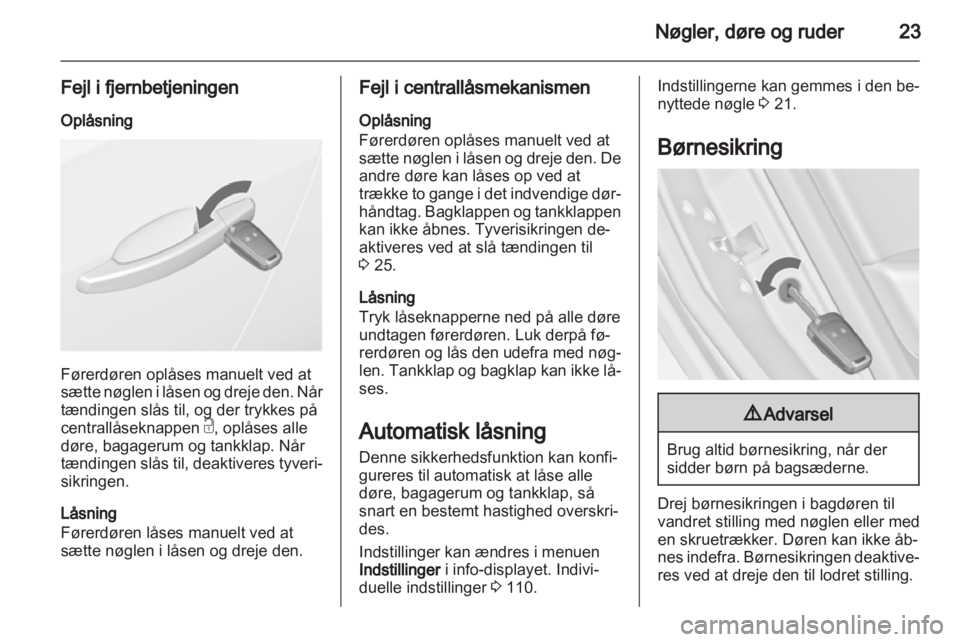 OPEL ASTRA J 2011  Instruktionsbog (in Danish) 