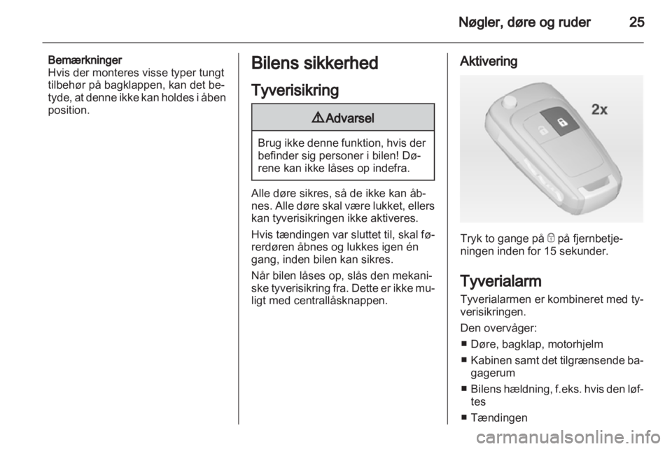 OPEL ASTRA J 2011  Instruktionsbog (in Danish) 