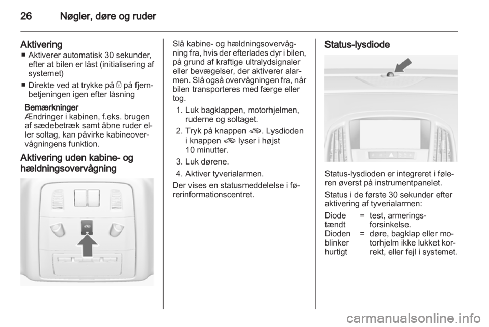 OPEL ASTRA J 2011  Instruktionsbog (in Danish) 