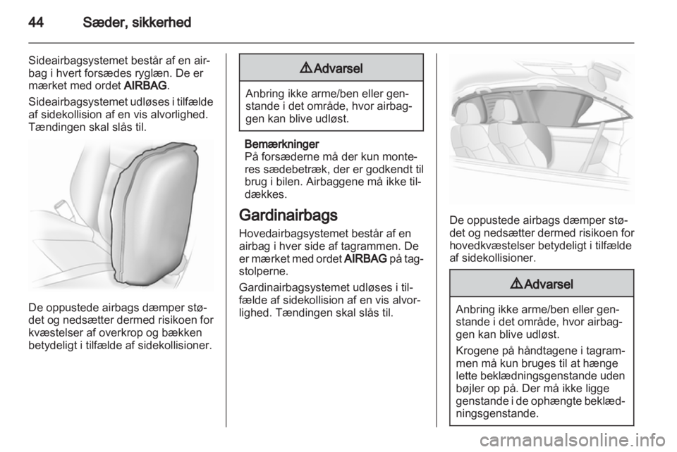 OPEL ASTRA J 2011  Instruktionsbog (in Danish) 