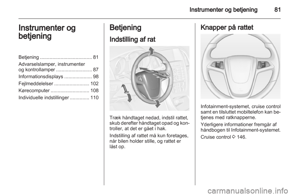 OPEL ASTRA J 2011  Instruktionsbog (in Danish) 
