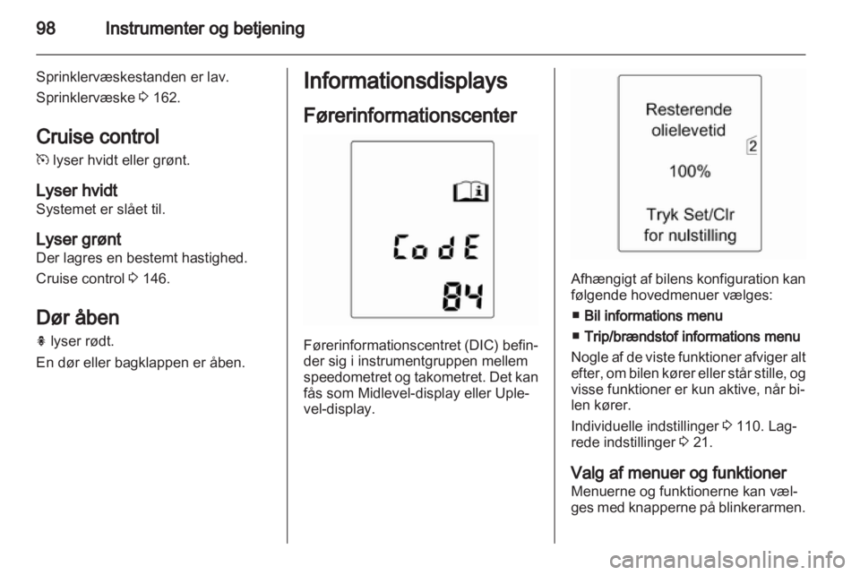 OPEL ASTRA J 2011  Instruktionsbog (in Danish) 